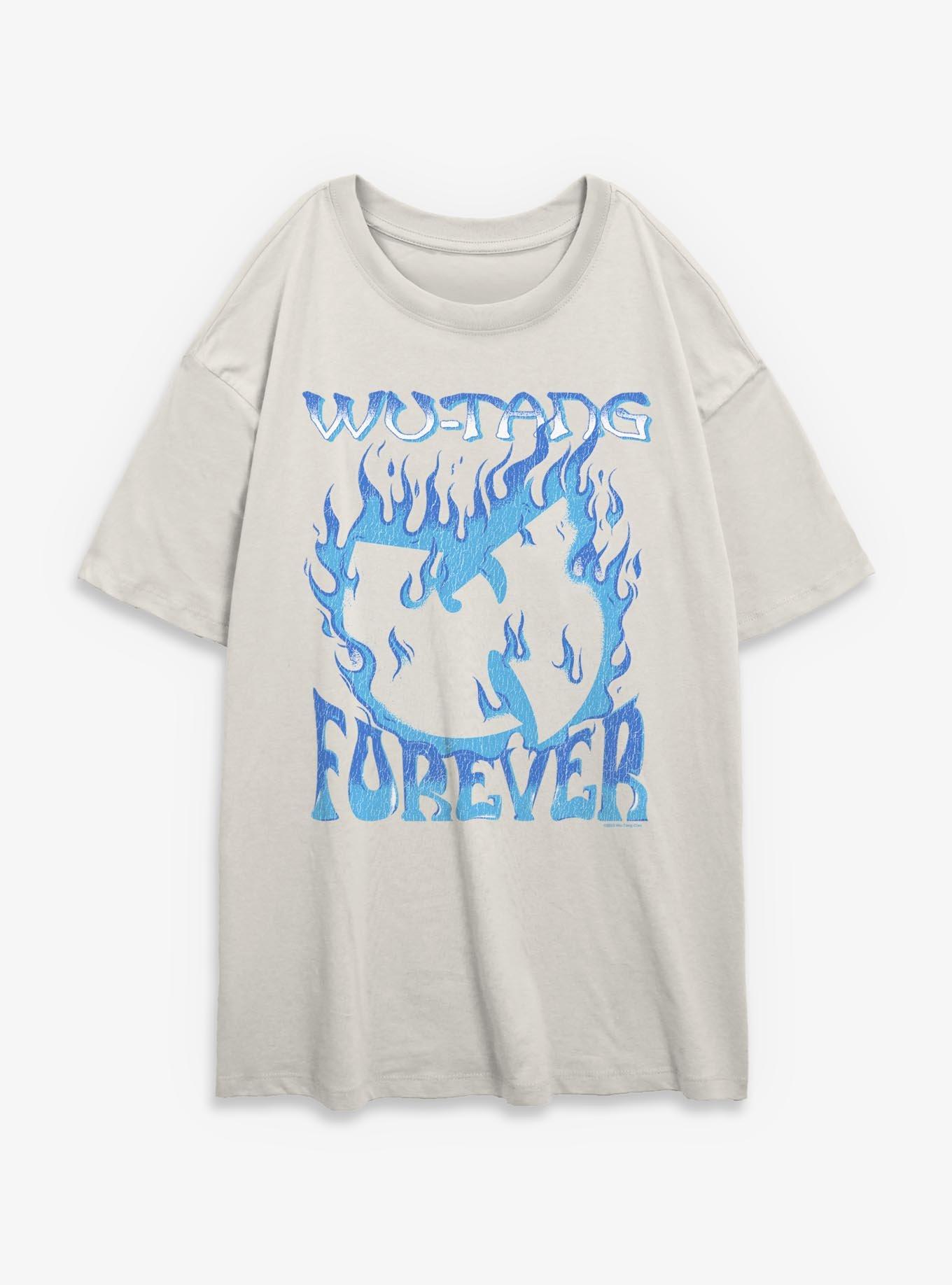 Wu-Tang Clan Blue Flame Logo Girls Oversized T-Shirt | Trending Graphic Tee For Fans