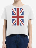 British Flag Girls Boxy Crop T-Shirt | Trending Graphic Tee For Fans