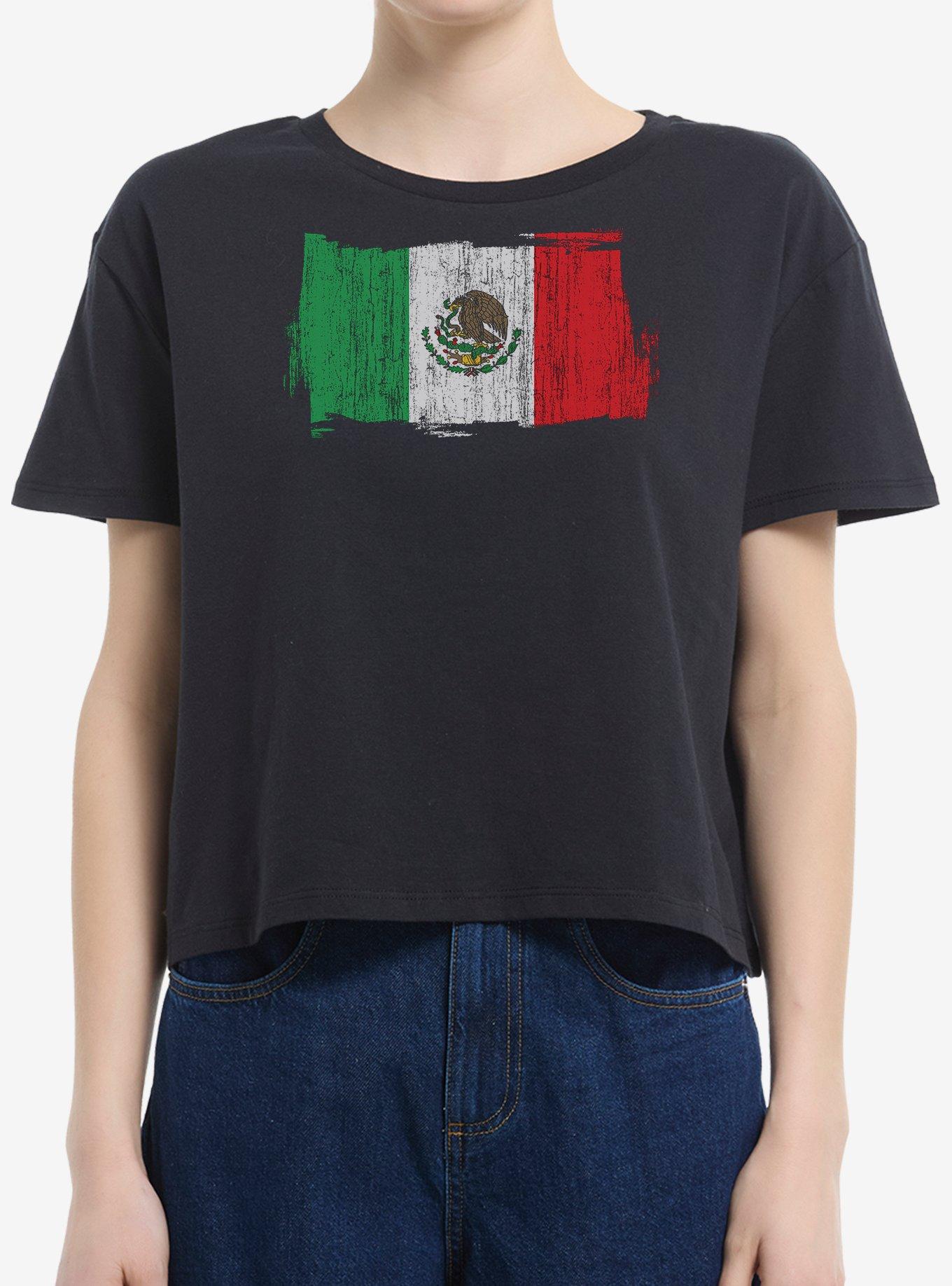 Mexico Flag Girls Boxy Crop T-Shirt | Trending Graphic Tee For Fans