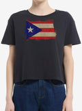 Puerto Rico Flag Girls Boxy Crop T-Shirt | Trending Graphic Tee For Fans