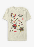 Stranger Things Tattoo Flash Sheet Garment Dye T-Shirt | Trending Graphic Tee For Fans