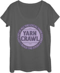 Fifth Sun Yarn Crawl Women's Short Sleeve Tee Shirt T-Shirt | High Search Volume | Perfect for Crafters
