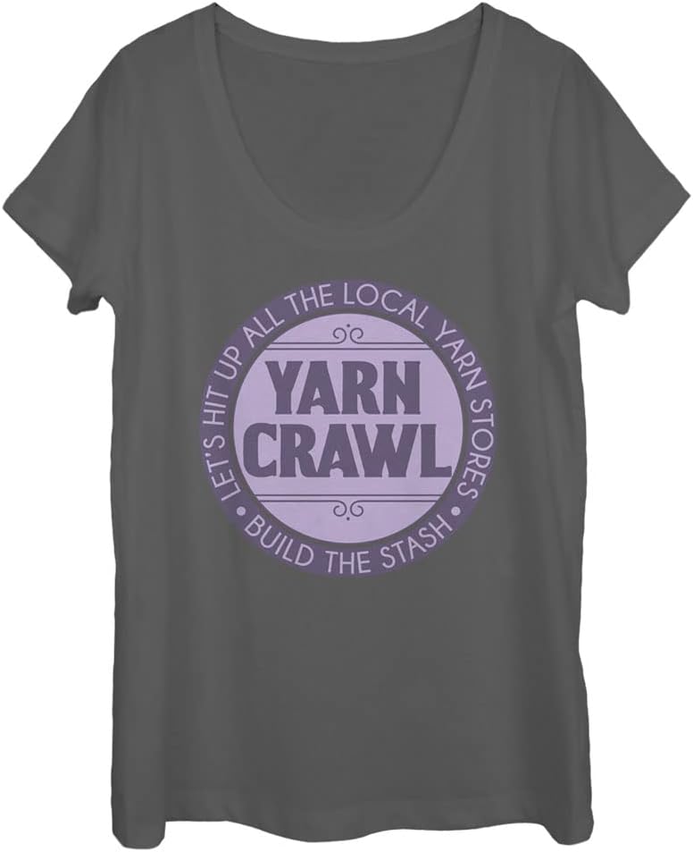 Fifth Sun Yarn Crawl Women's Short Sleeve Tee Shirt T-Shirt | High Search Volume | Perfect for Crafters