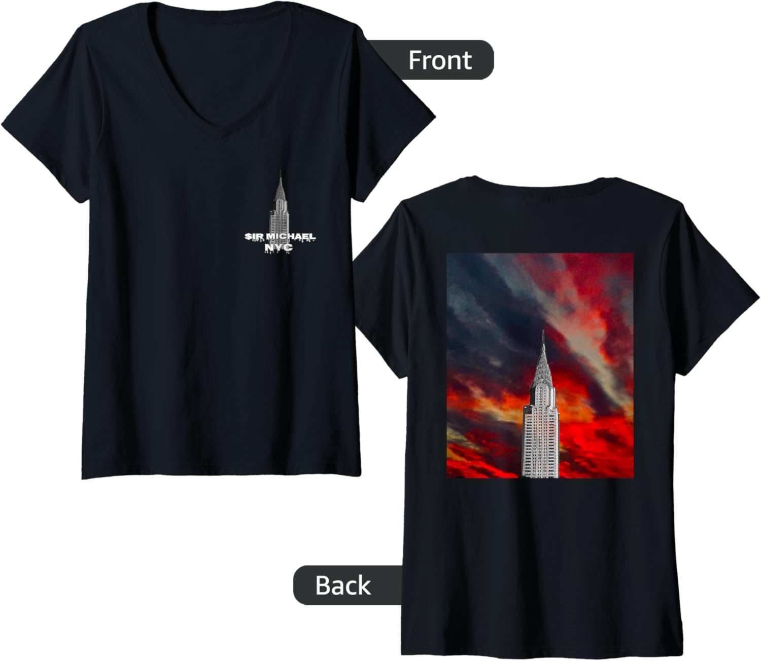 Womens Sir Michael NYC V-Neck Apparel | US Best Seller