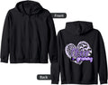 Cheer Grammy Shirt Megaphone Purple Leopard Cheetah Print Zip Hoodie Hoodie Premium Print US Top Pick