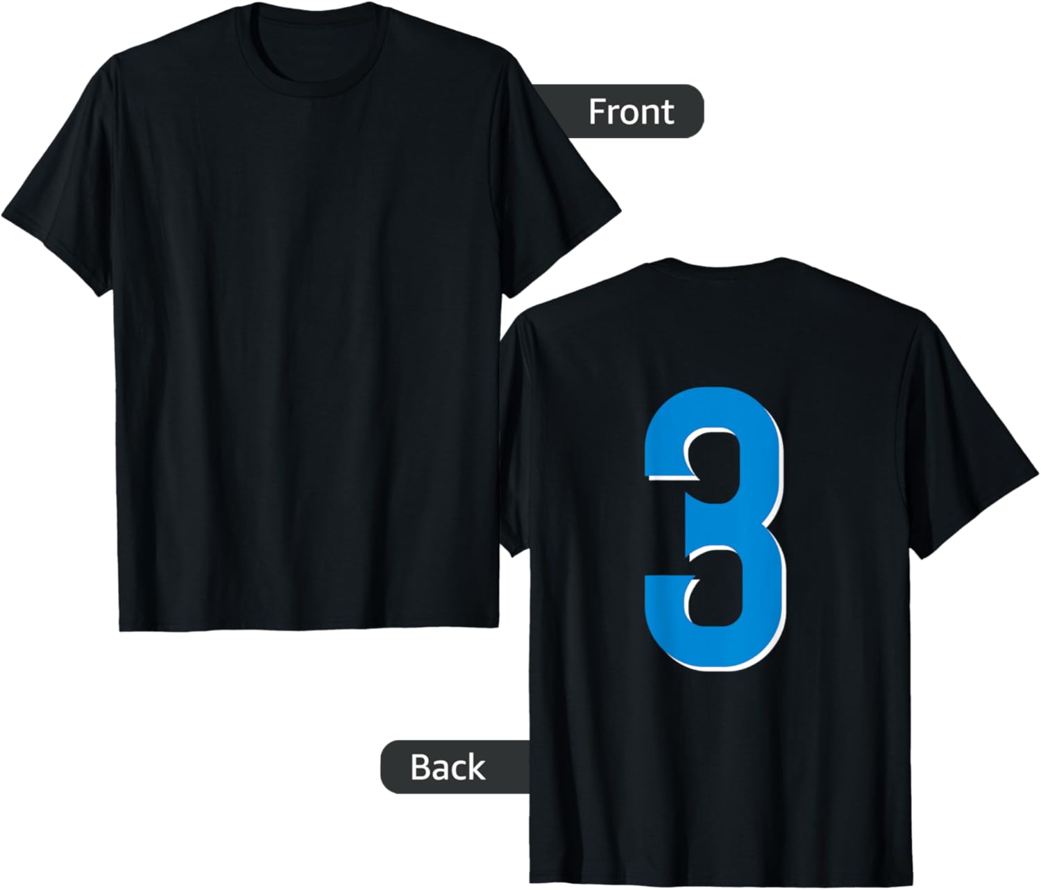 Jersey Uniform Number 3, Blue 3rd Place Apparel | Premium Quality | Daily Wear Essential