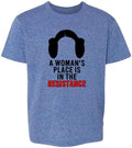 Pop Threads A Womans Place is in The Resistance Feminist Youth Kids Girl Boy Apparel | Premium Quality | Customer Favorite