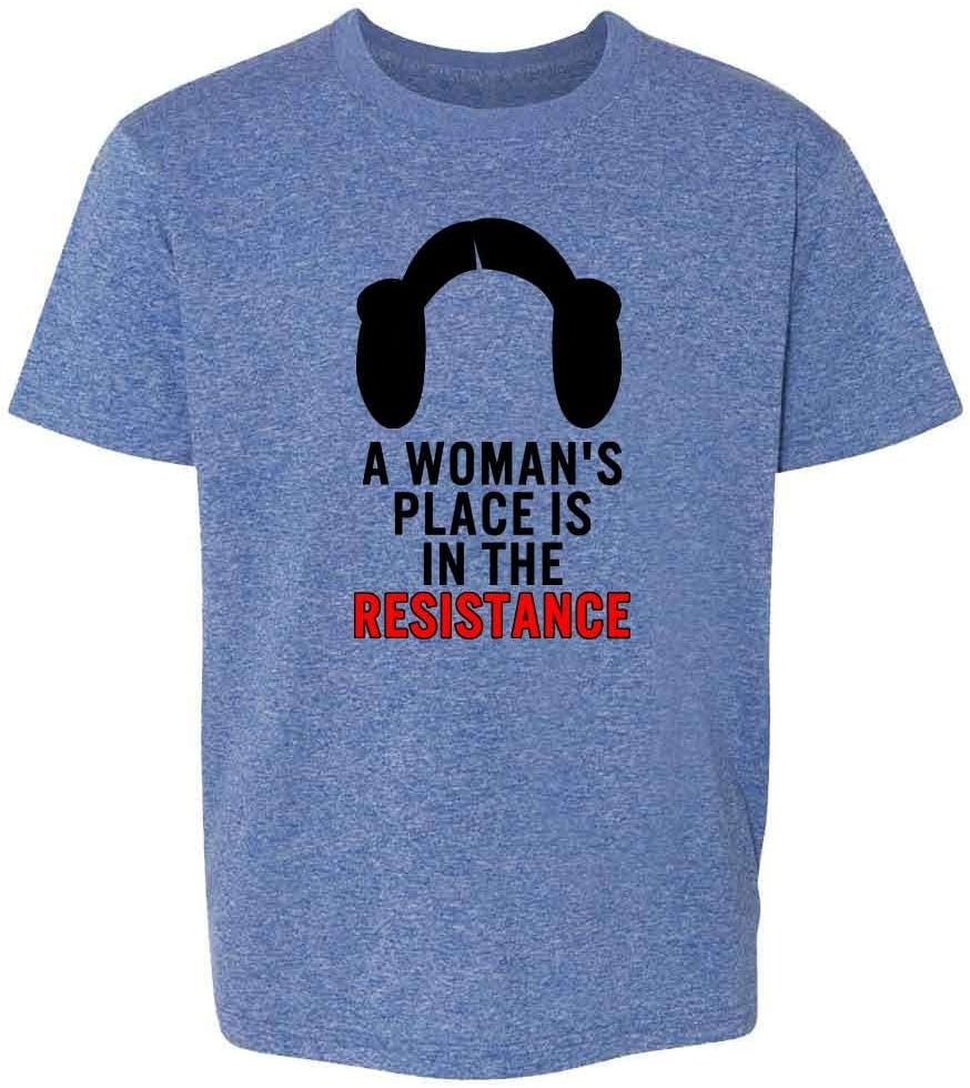 Pop Threads A Womans Place is in The Resistance Feminist Youth Kids Girl Boy Apparel | Premium Quality | Customer Favorite