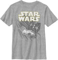 Star Wars boys Zoom Space Logo Ship Graphic Tee T Shirt, Ath Htr, Large US T-Shirt | High Search Volume | Top Rated Comfort