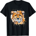 Colorful Art Cute Wild Cheetah Design Apparel Premium Print Best Seller Look