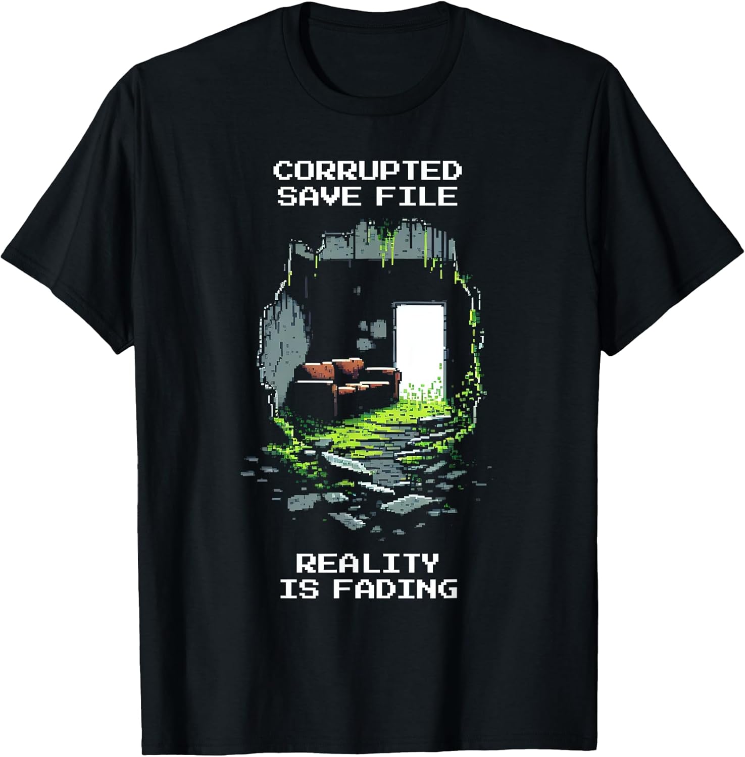 Corrupted Save Lost Place Glitch Pixel Aesthetic Apparel | Google Shopping Optimized | Daily Wear Essential