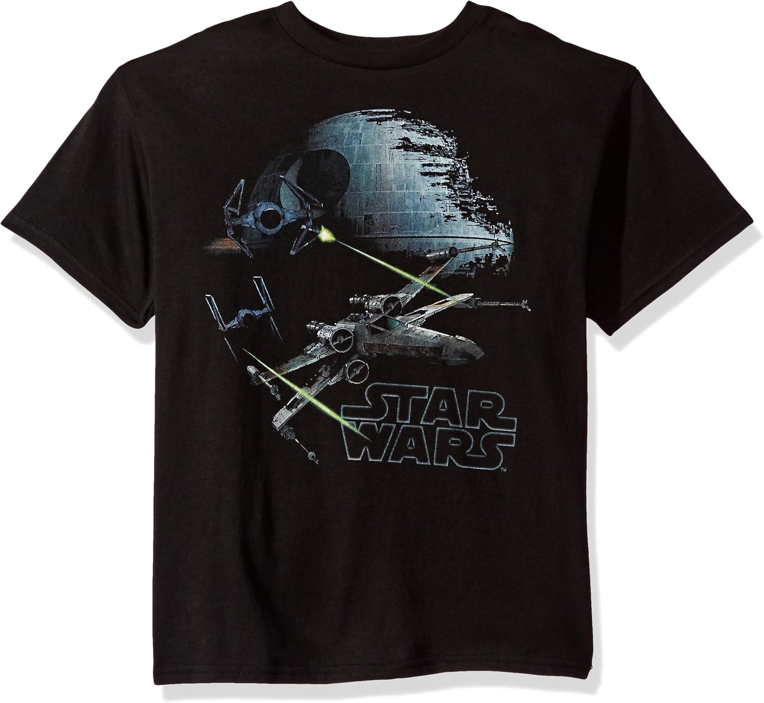 STAR WARS Boys' Big Epic Space Fighter Wing Death Star Graphic Tee Apparel | Bestseller Style | High CTR Boost