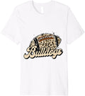 Bulldog Vintage Football Game Leopard Cheetah Trending Retro Premium Apparel Streetwear Style Everyday Wear