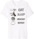Eat Sleep Crochet Repeat Funny Yarn Crafting Sleep Pajama Premium Yarn Supply | Top Rated | High CTR Title