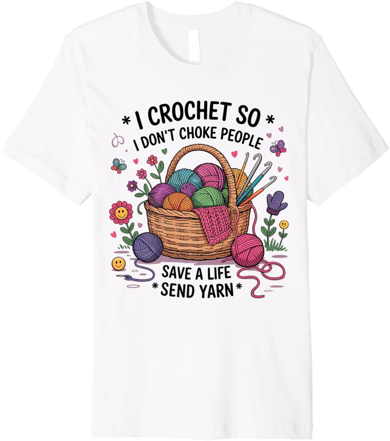 I Crochet So I Don u2019t Choke People Funny Yarn Quote knitting Premium Yarn Supply | Top Rated | Best Seller Choice