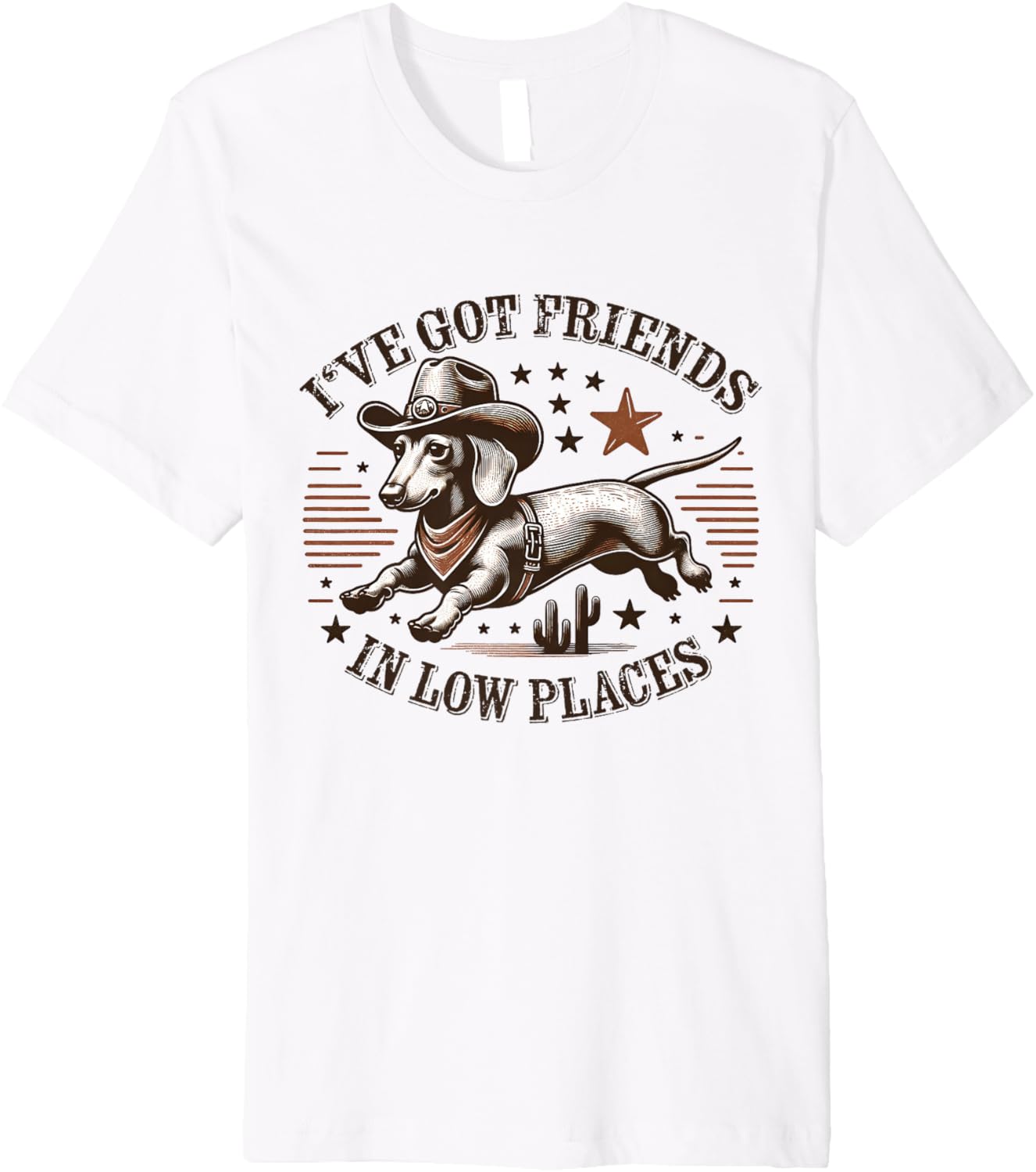 I've got friends in low places funny Dachshund Cowboy Doxie Premium Apparel | Bestseller Style | Daily Wear Essential