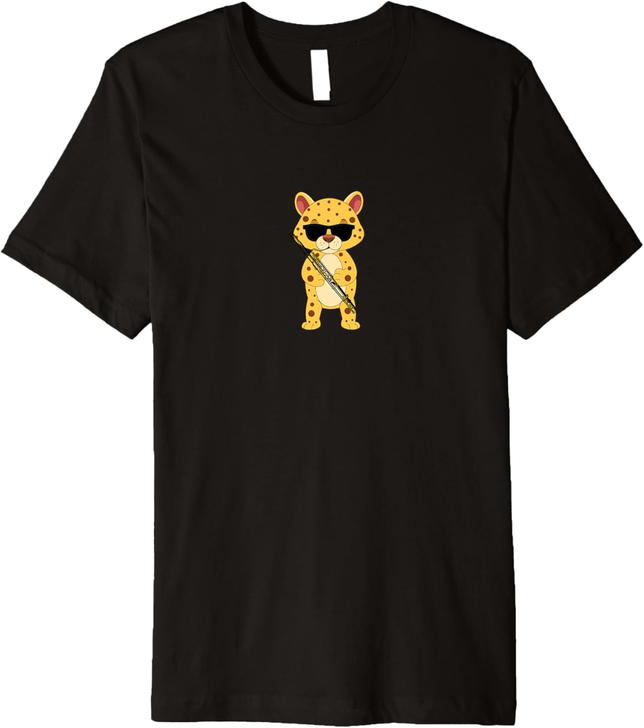 Funny Cheetah Wearing Sunglasses Playing Bassoon Premium Apparel Premium Print Gift Ready