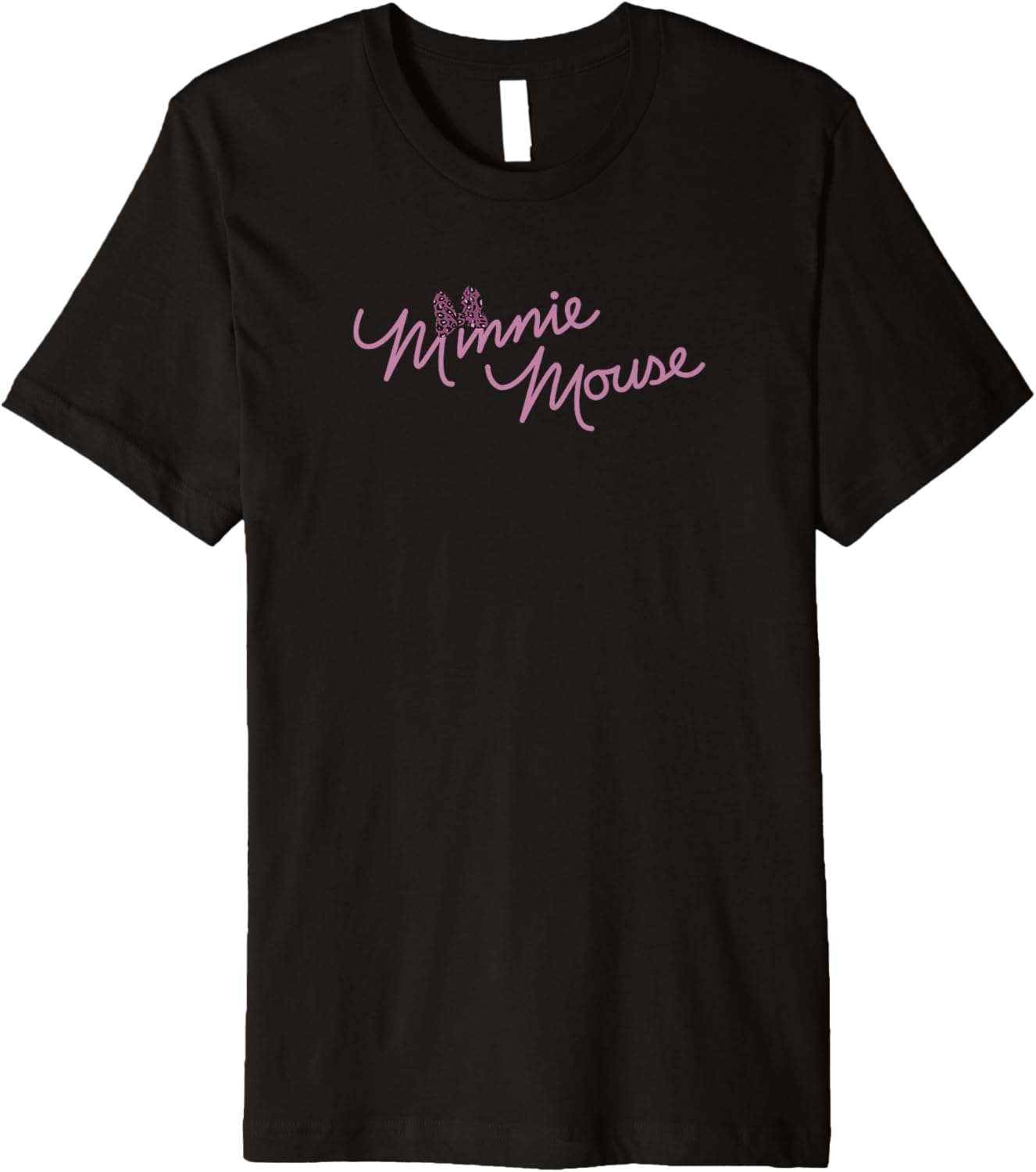 Disney Minnie Mouse Script With Cheetah Print Bow Premium Apparel High Search Demand Fan Favorite