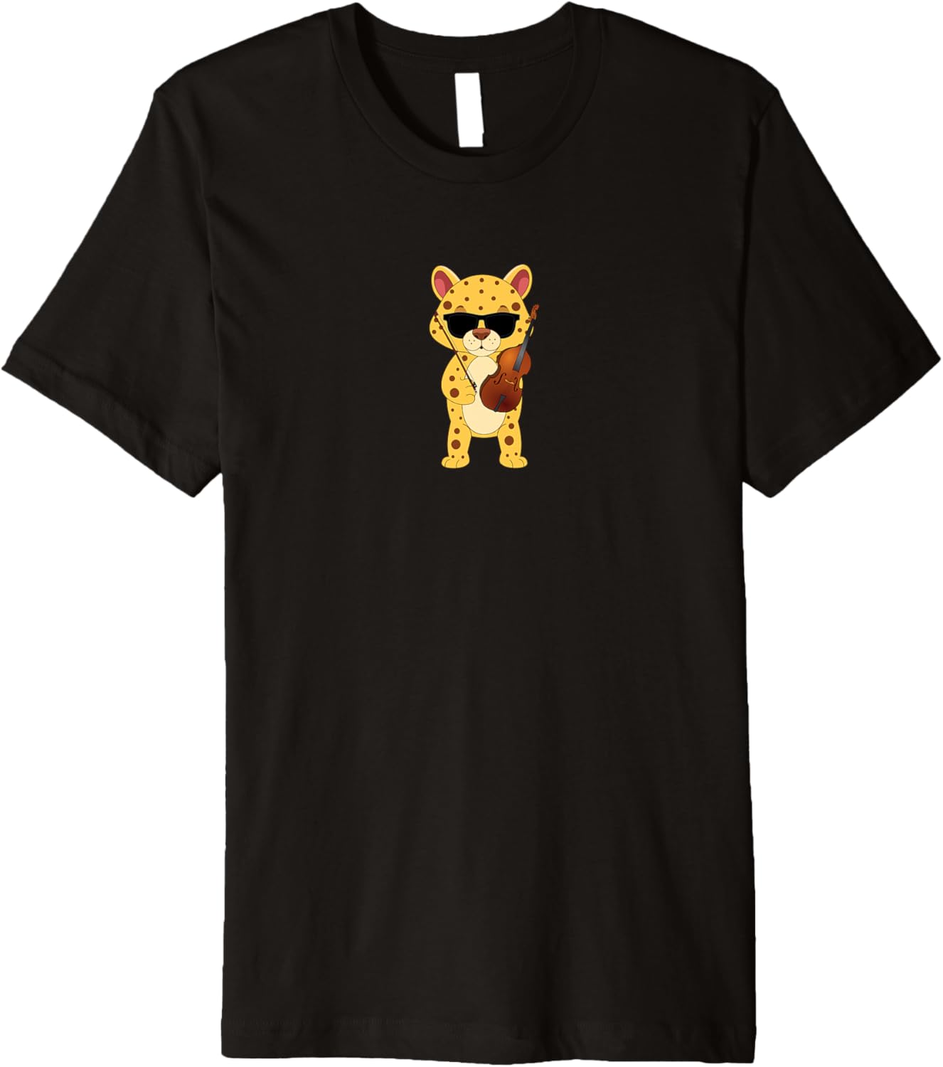 Funny Cheetah Wearing Sunglasses Playing Viola Premium Apparel Viral TikTok Find Hot Right Now