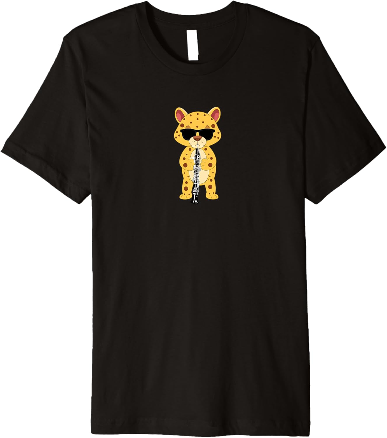 Funny Cheetah Wearing Sunglasses Playing Oboe Premium Apparel Streetwear Style Gift Ready