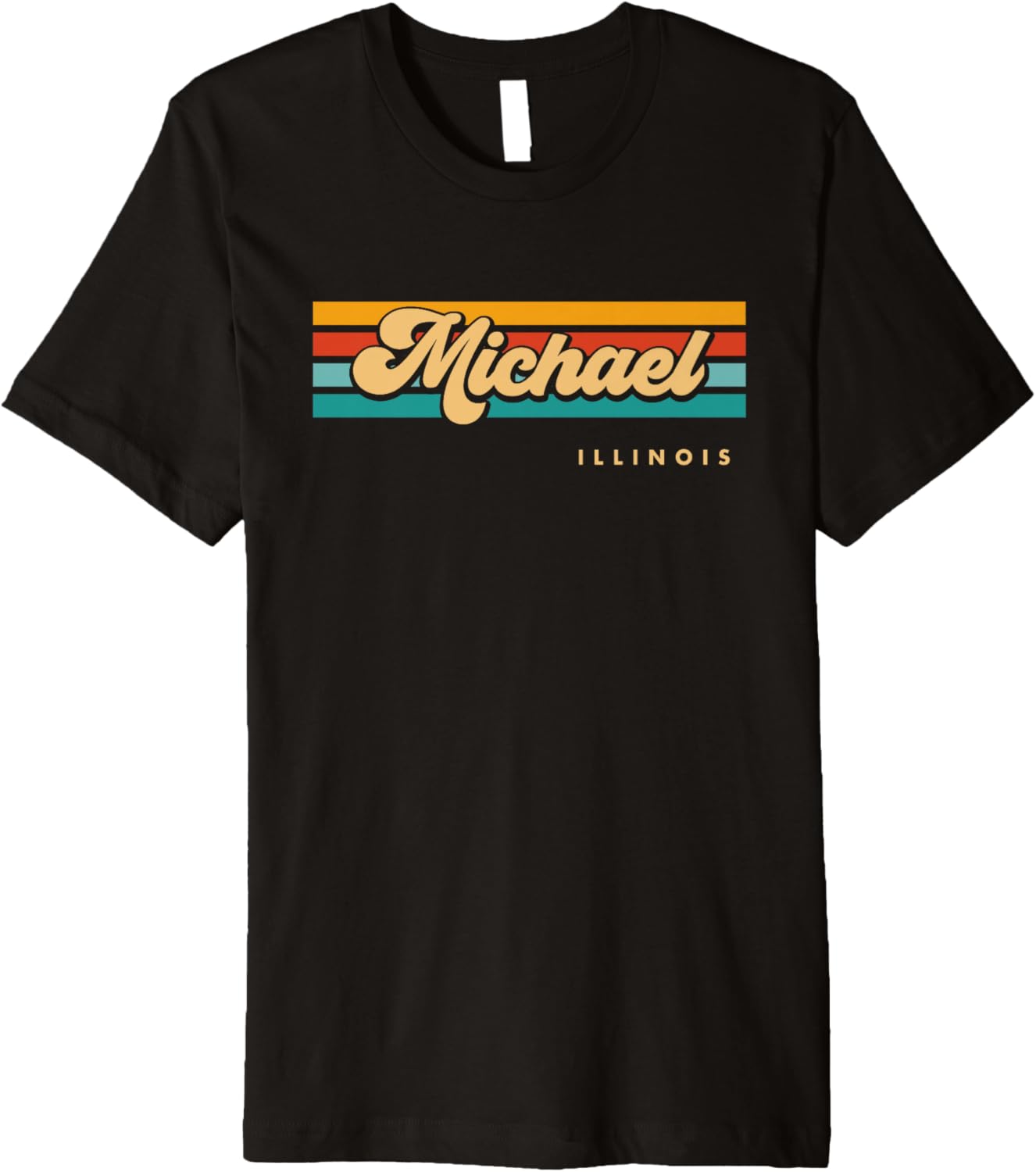 Vintage Sunset Stripes Michael, Illinois Premium Apparel | Perfect Gift Idea