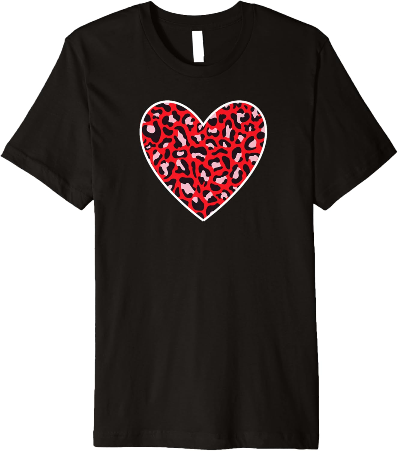 red heart cheetah print filled heart love valentine anytime Premium Apparel Comfort Fit Gift Ready