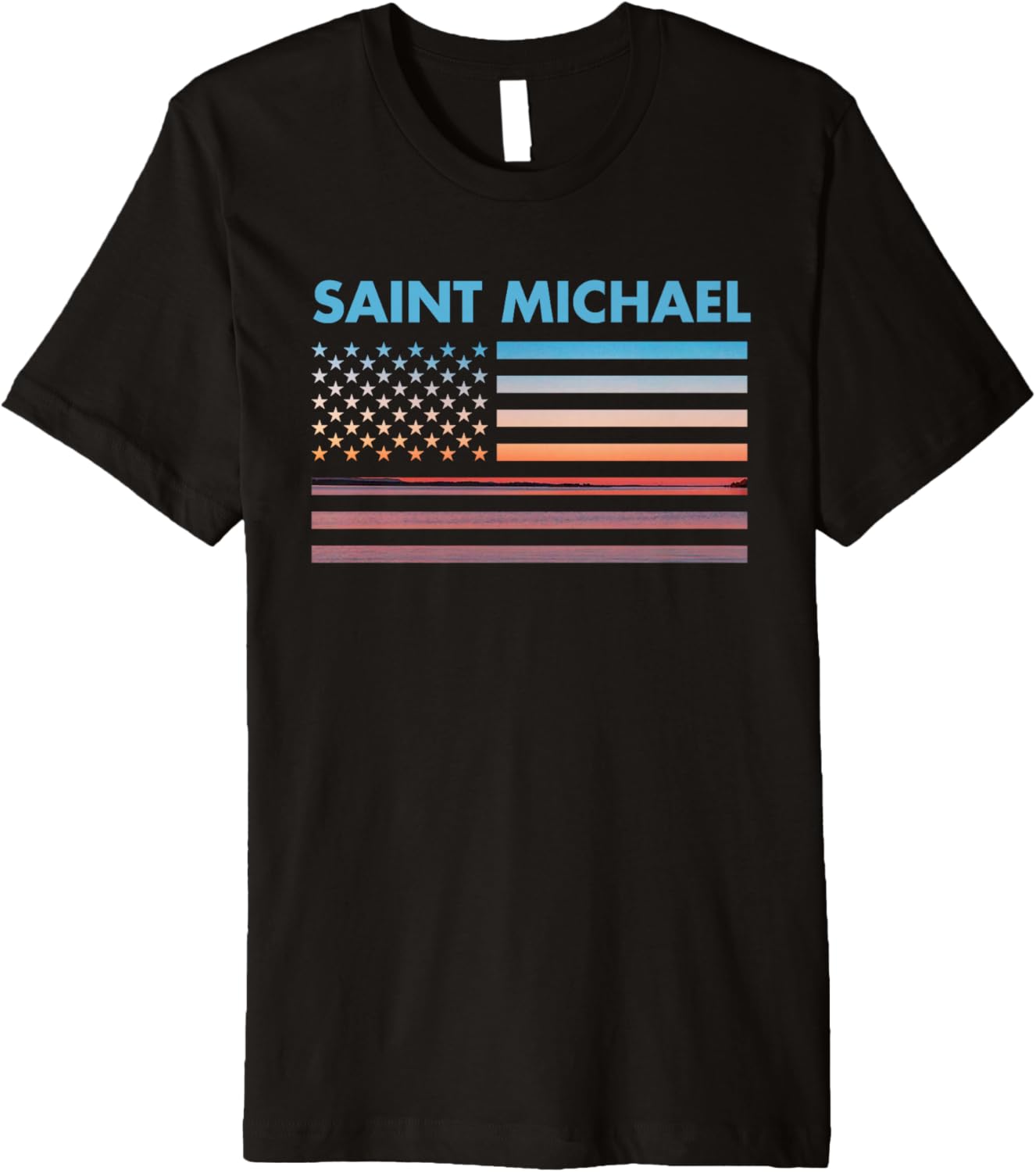 Vintage Sunset American Flag Saint Michael, North Dakota Premium Apparel | Premium Quality