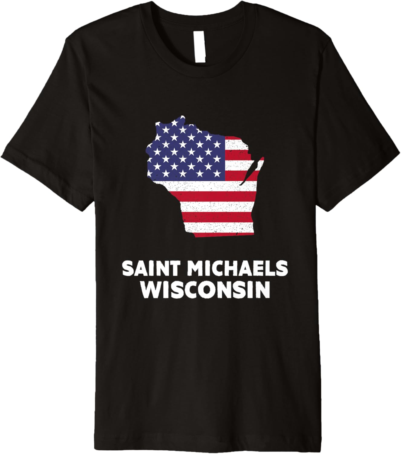 Distressed Patriotic USA Flag Saint Michaels, Wisconsin Premium Apparel | Viral Streetwear Style