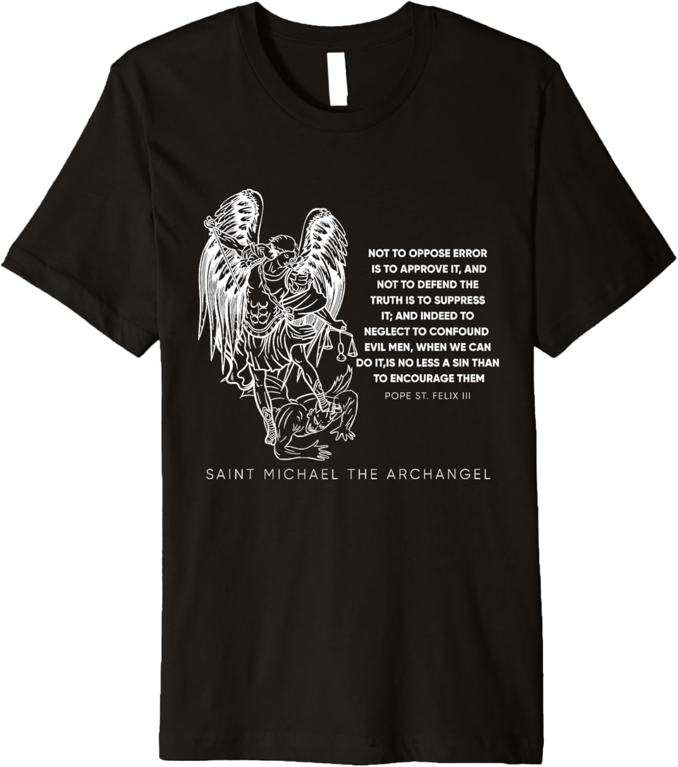Religious Saint Michael Warrior Defender Illustration Premium Apparel | Premium Quality