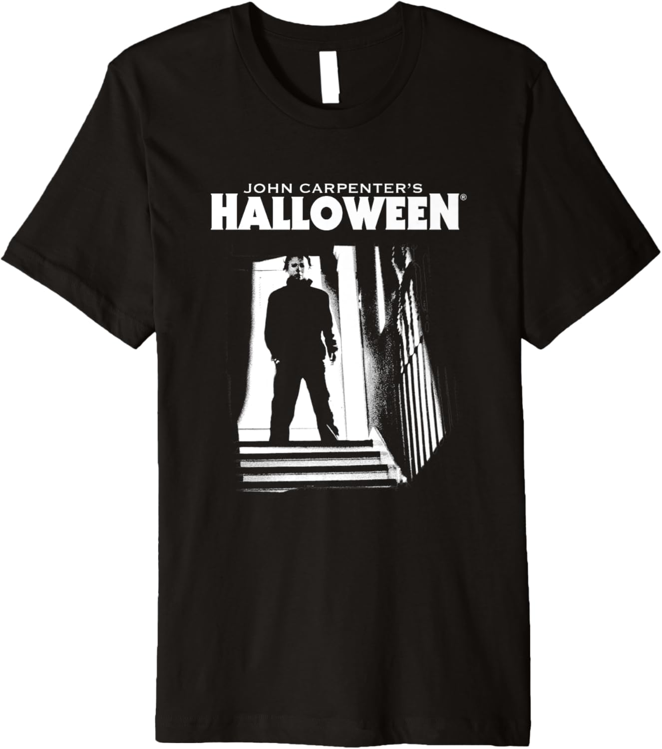 Halloween Michael Myers Top Of The Stairs Premium Apparel | Trending 2025