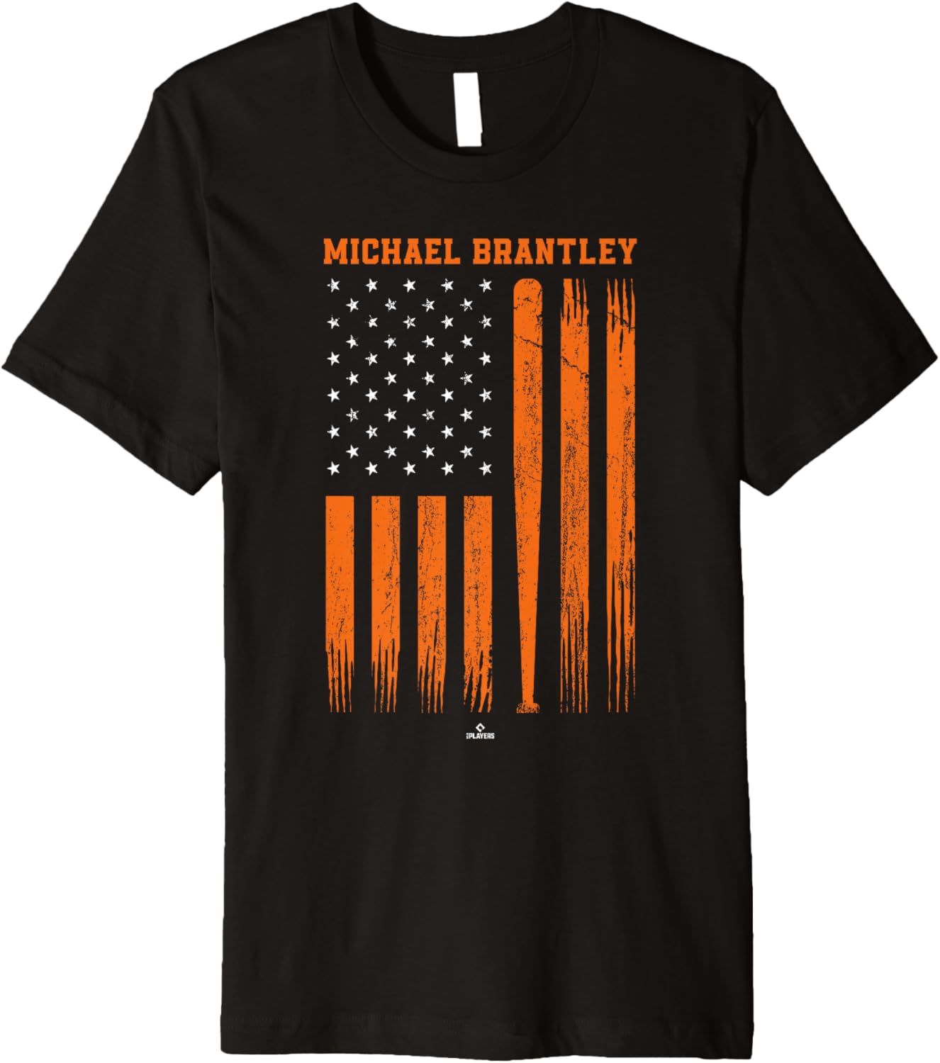 USA Flag with Bat Michael Brantley Houston MLBPA Premium Apparel | Viral Streetwear Style