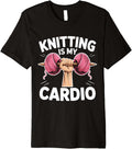 Knitting Is My Cardio Funny Hobby Crafters Dumbbell Yarn Premium Yarn Supply | Trending 2025 | Customer Favorite
