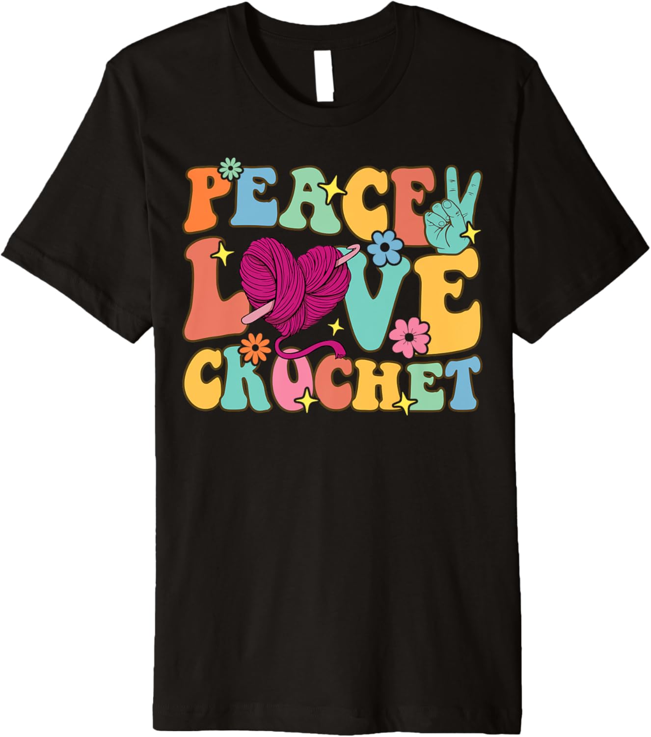 Peace Love Crochet Groovy Crocheting Knitting Yarn Lover Premium Yarn Supply | Viral US Pick | High CTR Title