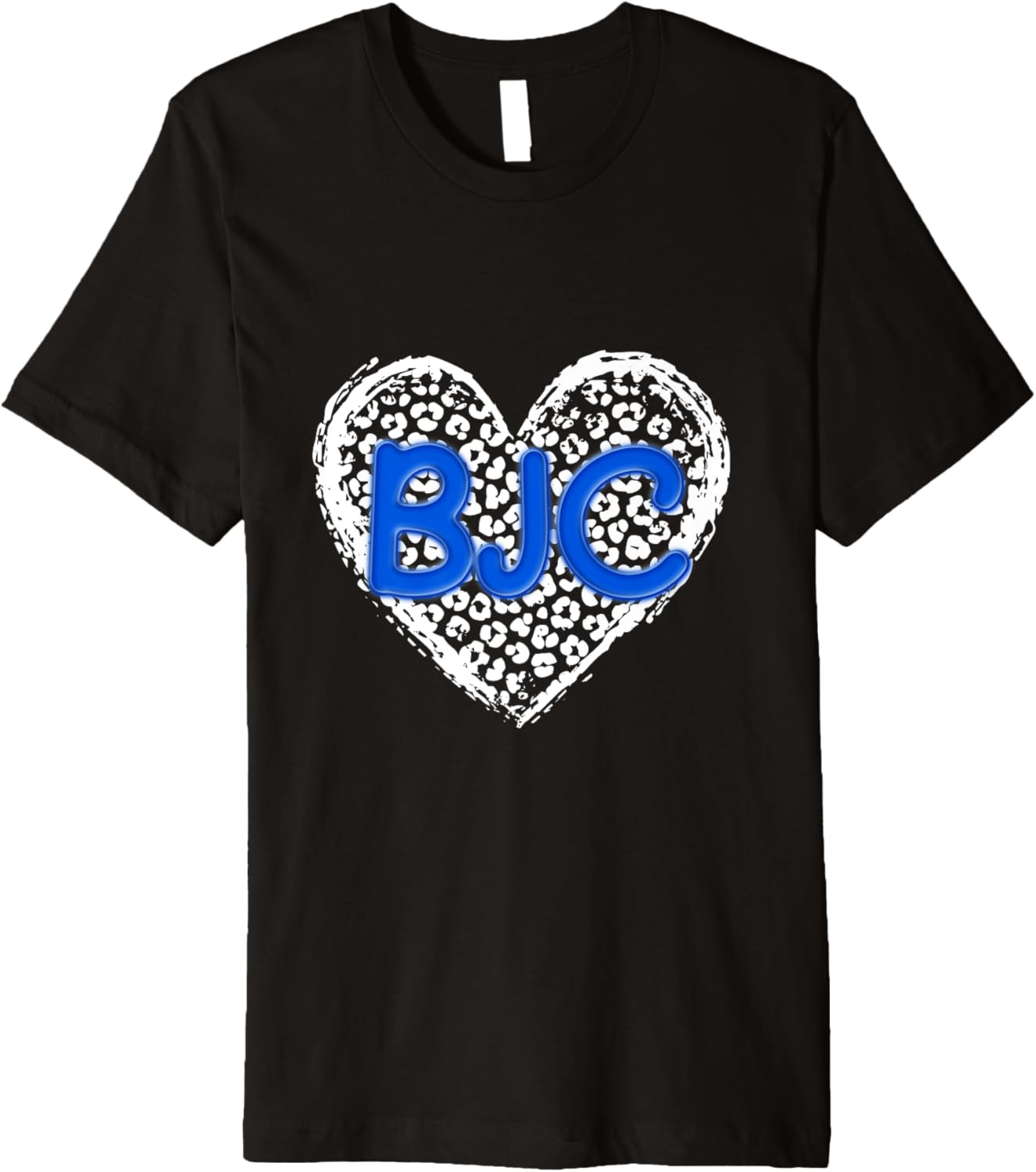 BJC Blue Initials Leopard Cheetah Heart Trendy Premium Apparel High Search Demand US Top Pick