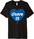 Distressed Heart Michael Grove Los Angeles Baseball MLBPA Premium Apparel | Trending 2025