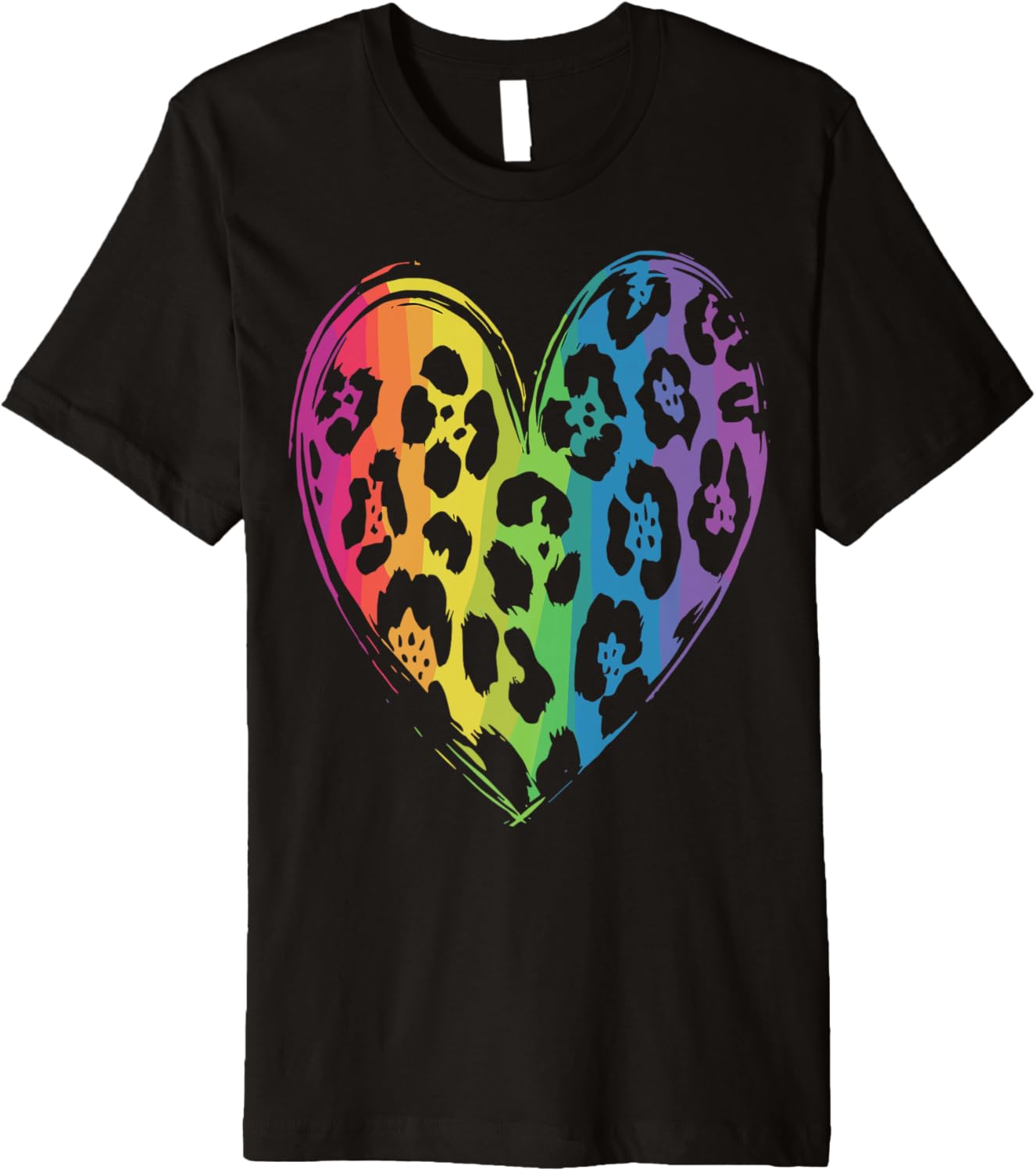 Cool Cheetah Leopard Print Heart Rainbow Premium Apparel Streetwear Style Hot Right Now