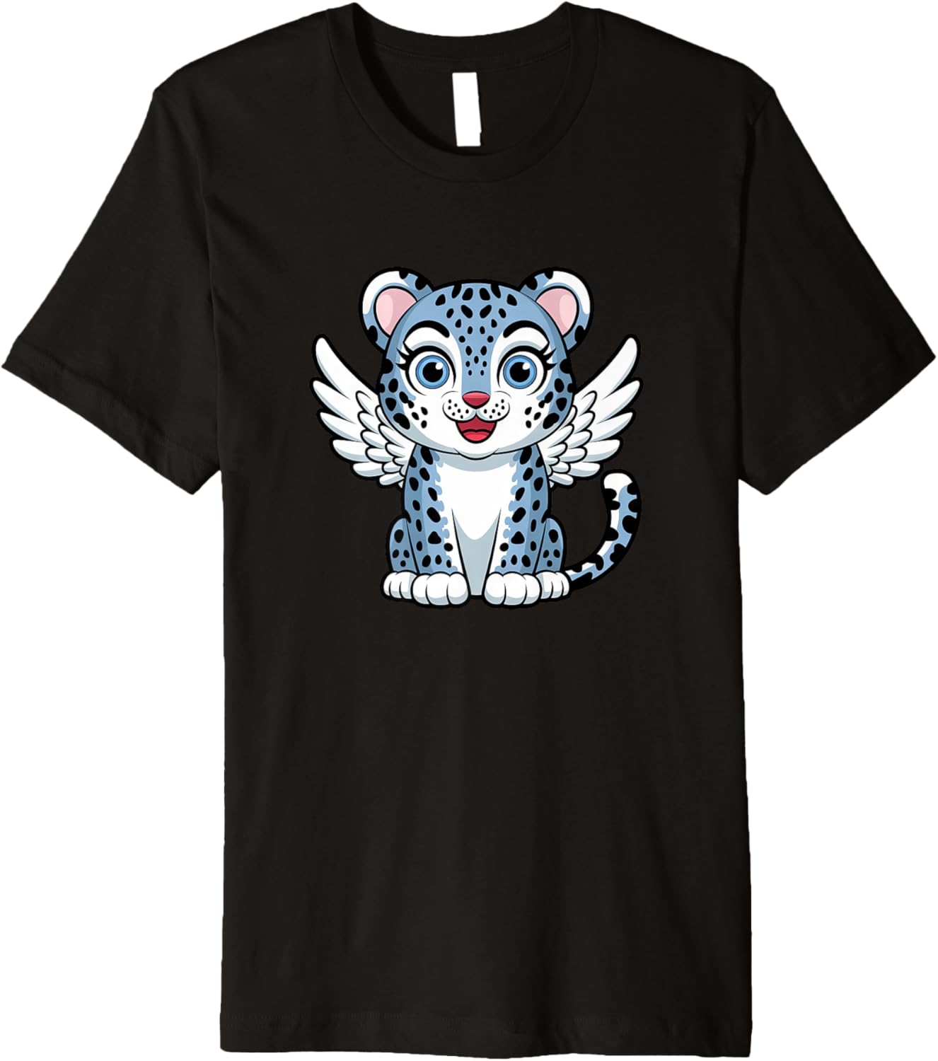 Cute Cheetah with Angel with Wings Cartoon Design Premium Apparel Trending US Gift Ready
