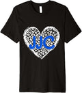 JJC Blue Initials Leopard Cheetah Heart Trendy Womens Premium Apparel Trending US Hot Right Now