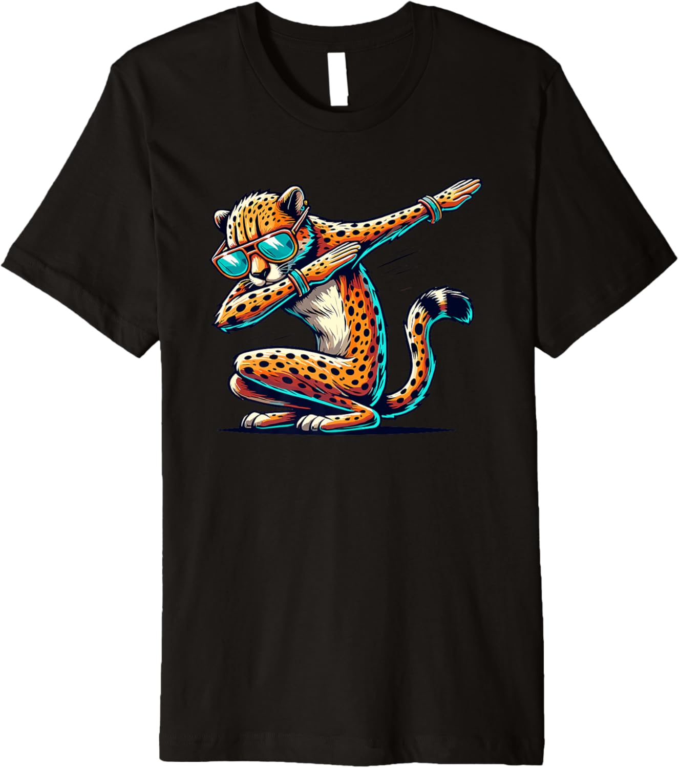 Dabbing Cheetah Wear Glasses Cute Funny Animal Premium Apparel Premium Print Gift Ready