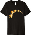 Black T-Shirt With Stars Black T-Shirt With Gold Stars Premium T-Shirt | Viral Streetwear Style