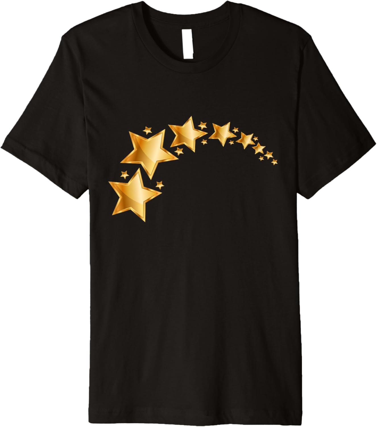 Black T-Shirt With Stars Black T-Shirt With Gold Stars Premium T-Shirt | Viral Streetwear Style