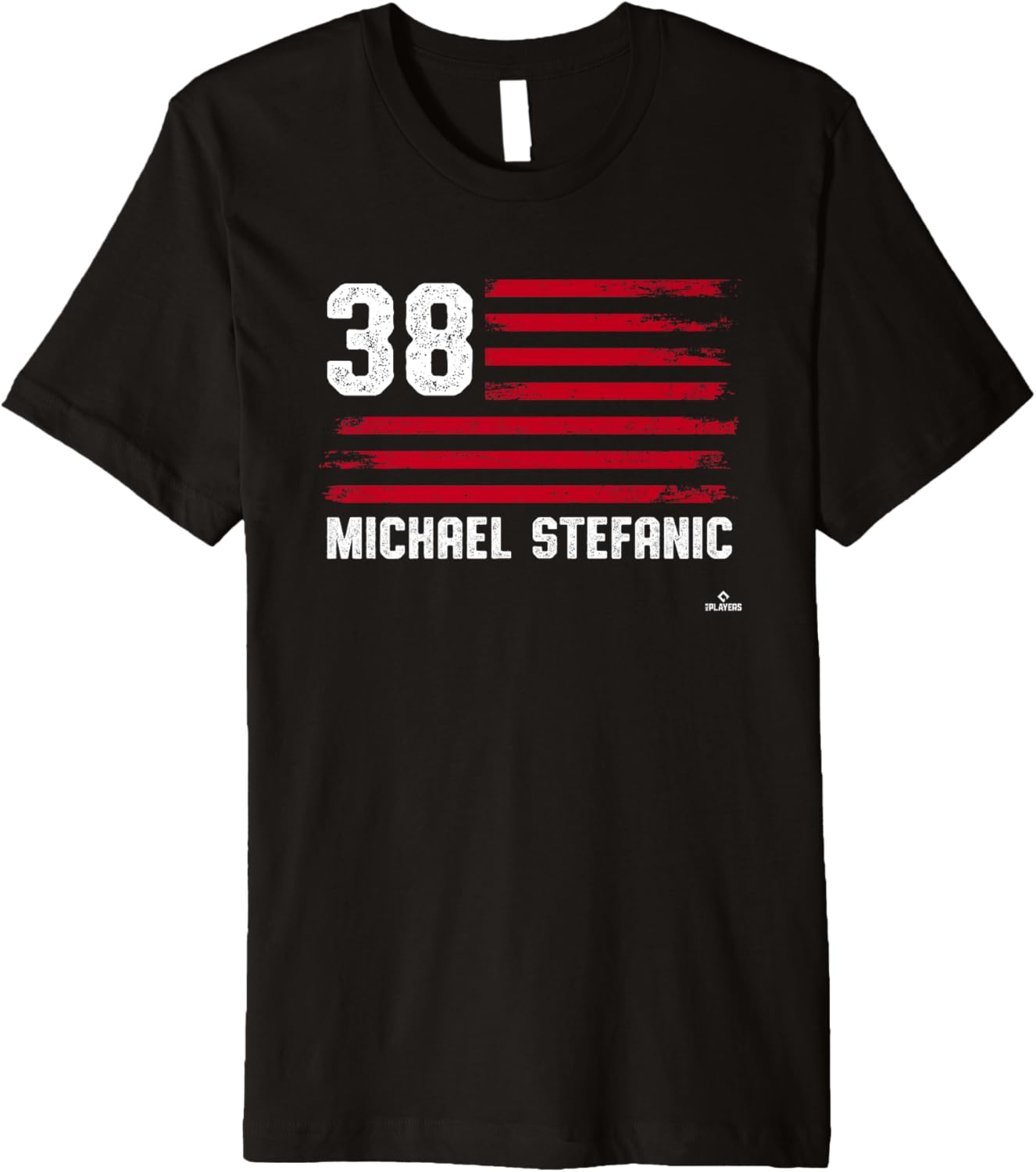 Flag Stripes Michael Stefanic Los Angeles Baseball MLBPA Premium Apparel | Trending 2025