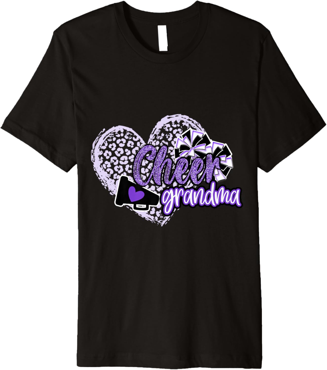 Cheer Grandma Shirt Megaphone Purple Leopard Cheetah Print Premium T Shirt Viral TikTok Find Gift Ready