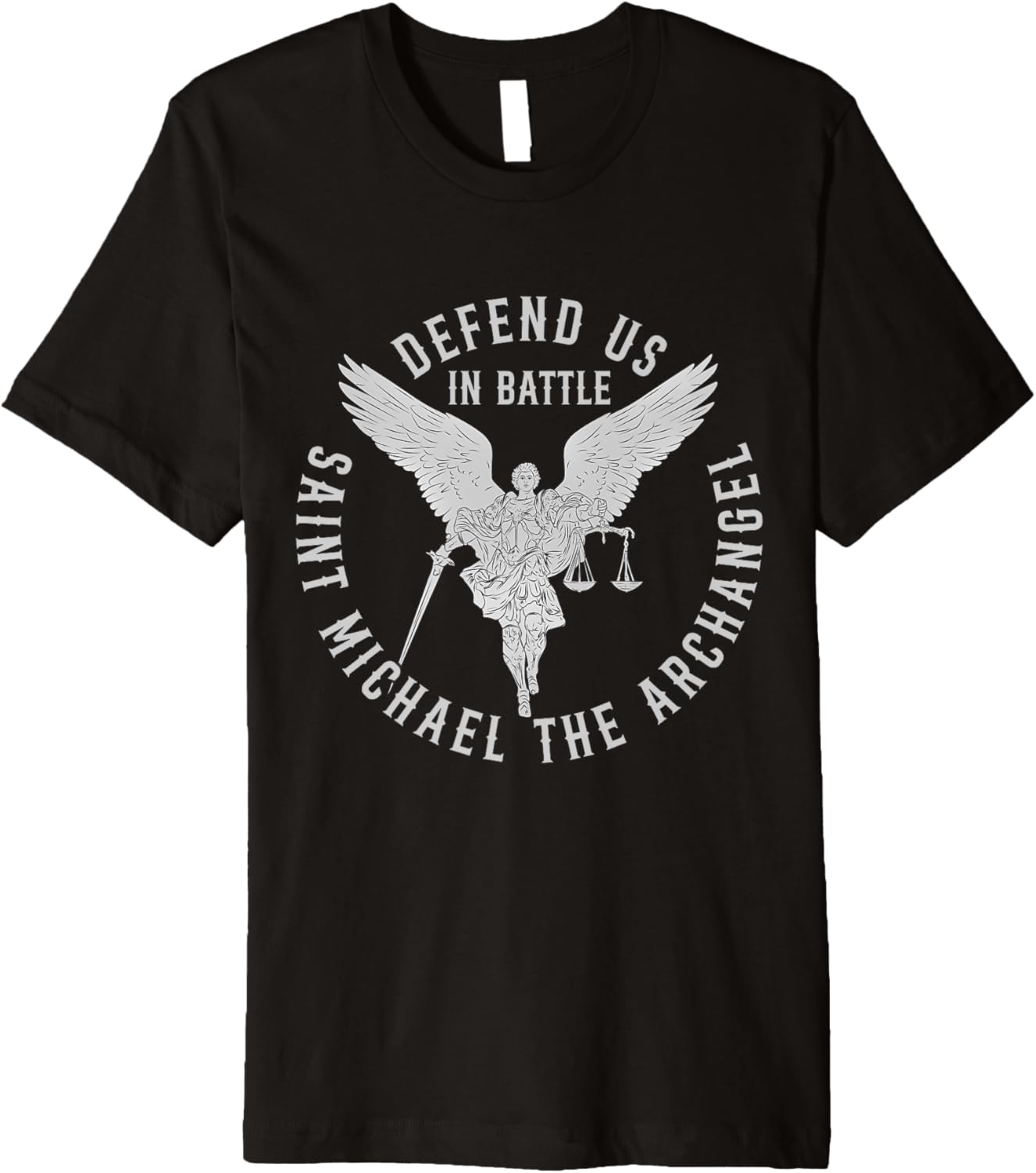 Defend us in battle Saint Michael the archangel Premium Apparel | Viral Streetwear Style