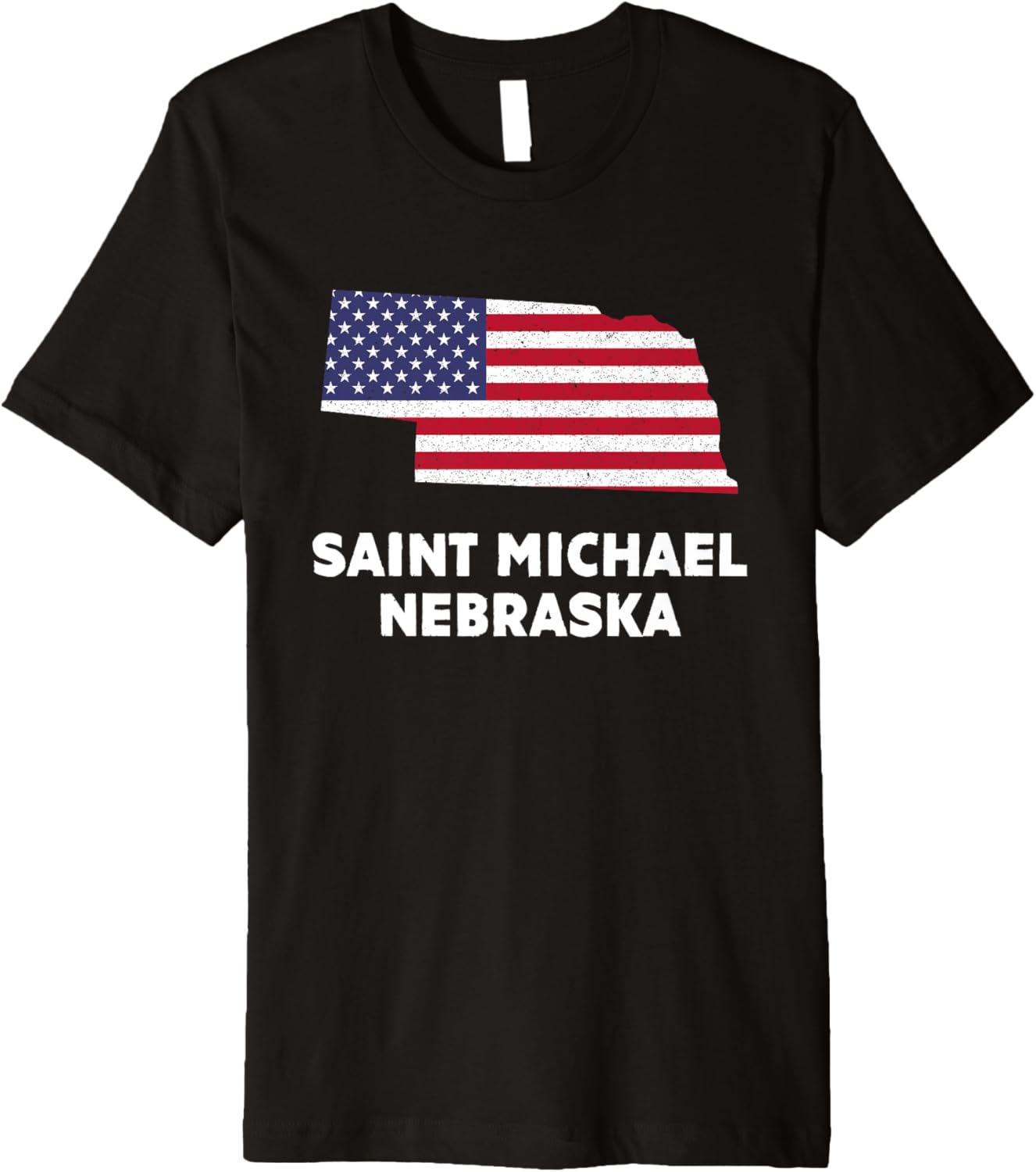 Distressed Patriotic USA Flag Saint Michael, Nebraska Premium Apparel | US Best Seller