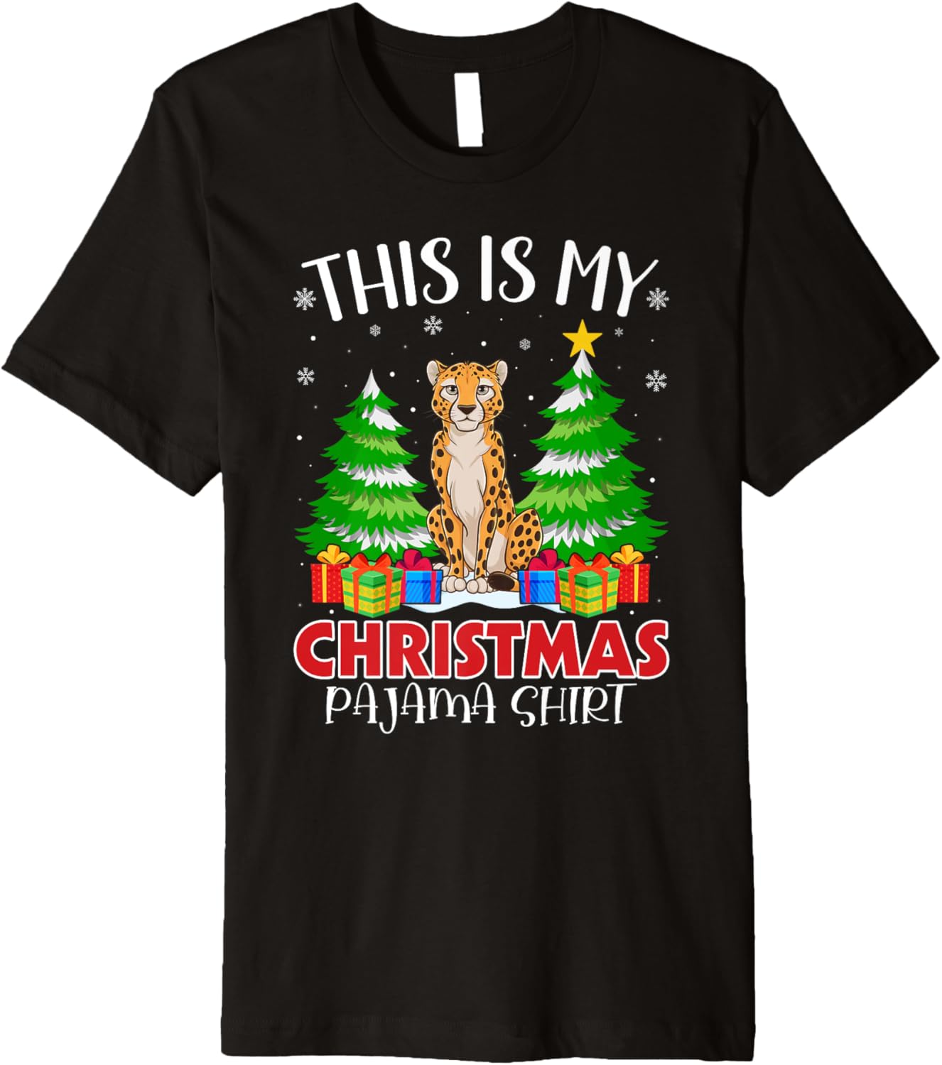 This is My Christmas Pajama Shirt Cheetah Xmas PJs Premium T Shirt Streetwear Style Fan Favorite