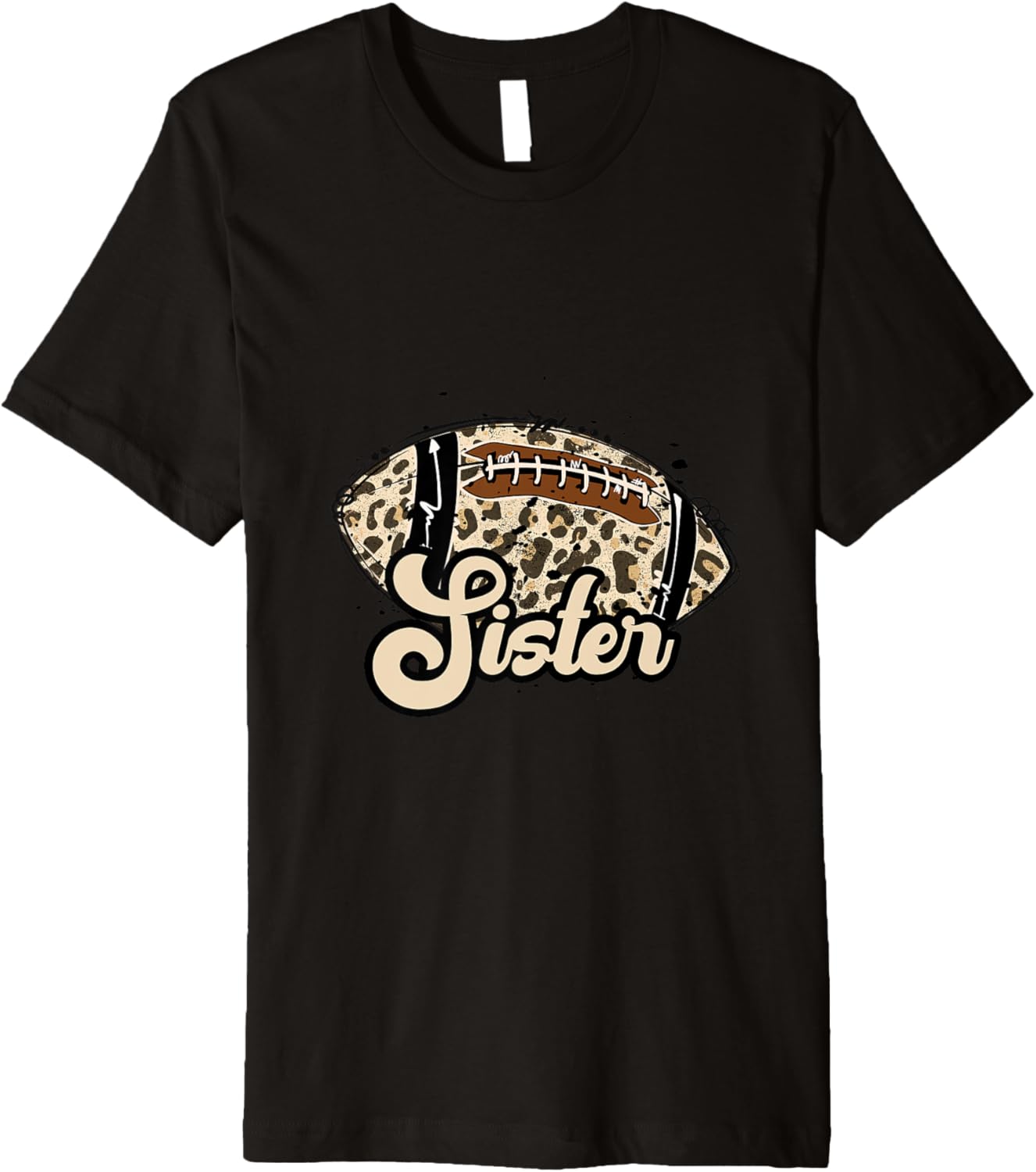 Football Sister Leopard Cheetah Print Ball Trend Cute School Premium Apparel Trending US Everyday Wear