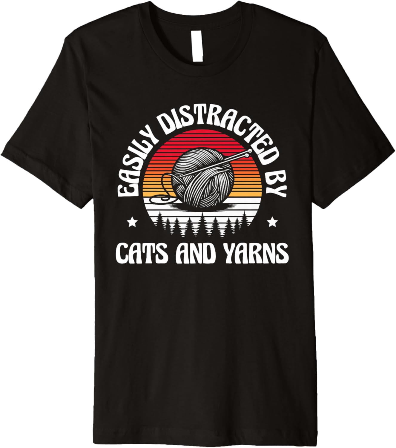 Easily Distracted By Cats And Yarns Crocheting Yarn Crochet Premium Yarn Supply | High Search Volume | Best Seller Ch...