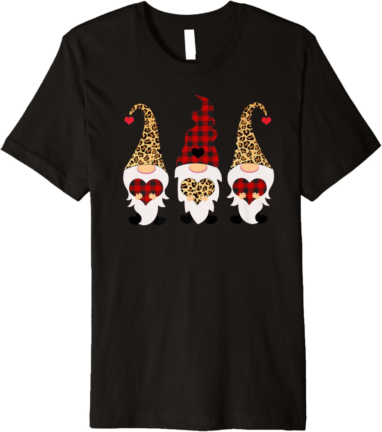 Valentines Day Gnomes Leopard Cheetah Print Red Plaid Premium Apparel Comfort Fit Hot Right Now