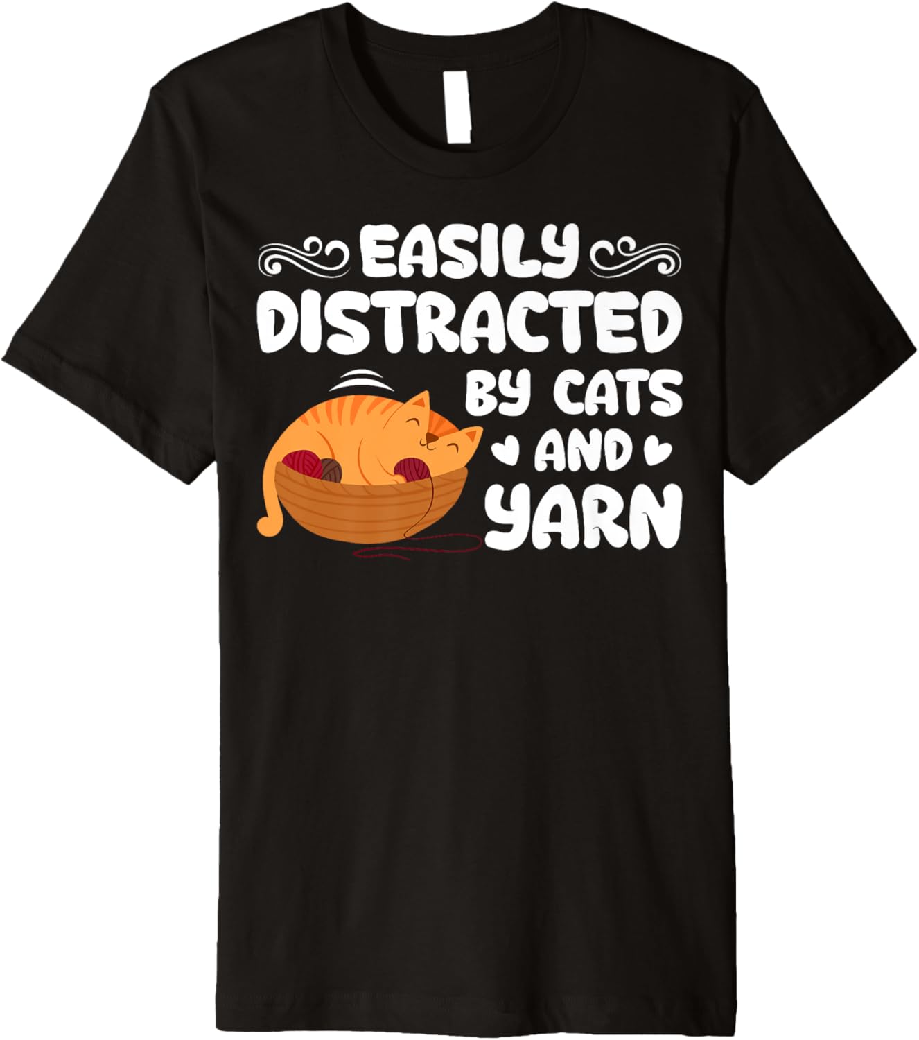 Knitting Yarn Crochet Easily Distracted By Cats And Yarn Premium Yarn Supply | High Search Volume | Customer Favorite